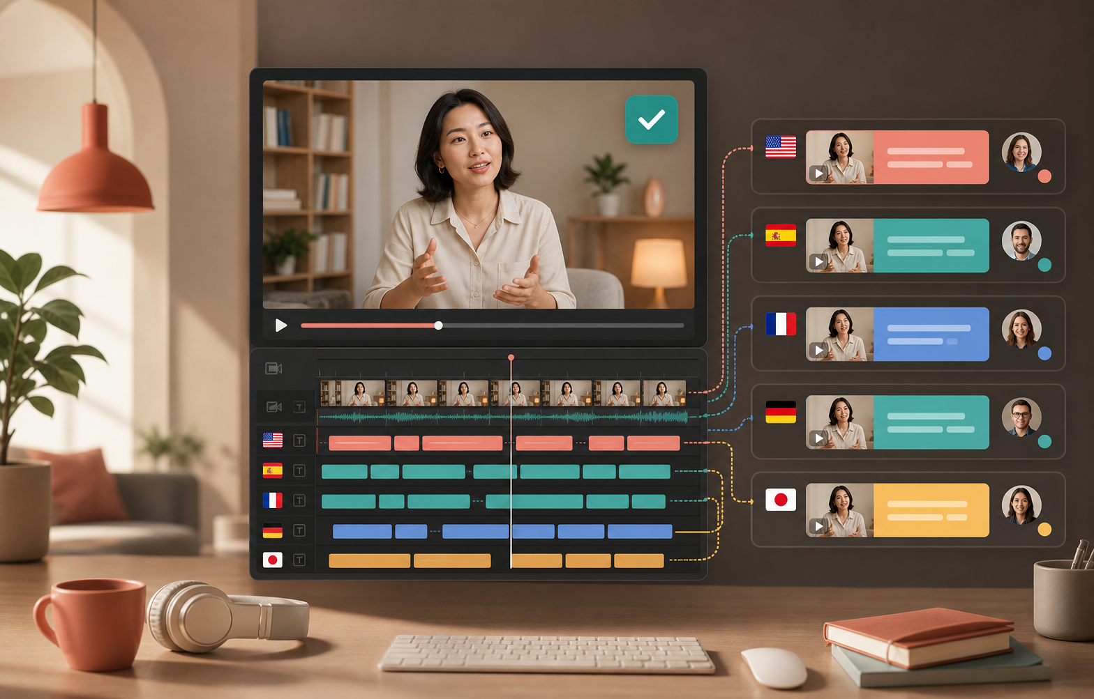 Video translation workspace preview